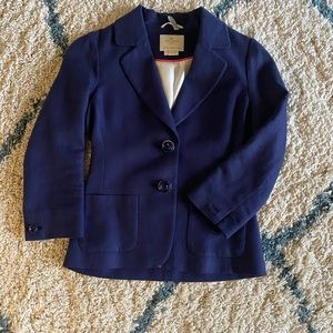 Kate Spade cropped sleeve Navy Blazer
